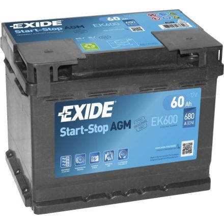 EK600 Exide akkumulátor Start-Stop 12V 60Ah J+