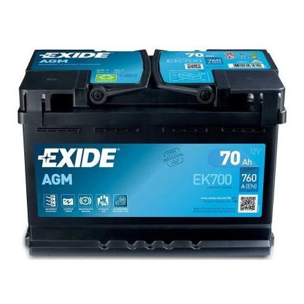 EK700 Exide akkumulátor Start-Stop 12V 70Ah J+