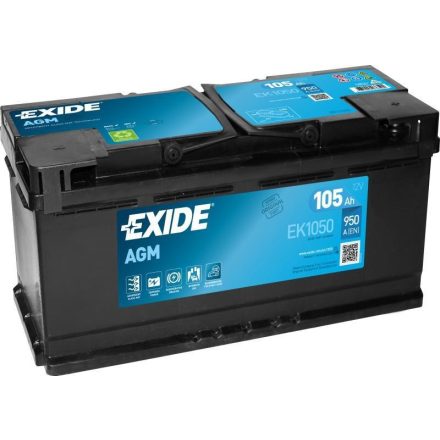 EK1050 Exide akkumulátor Start-Stop 12V 105Ah J+