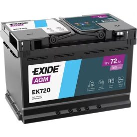 Exide AGM akkumulátor 72 Ah 760A Jobb+